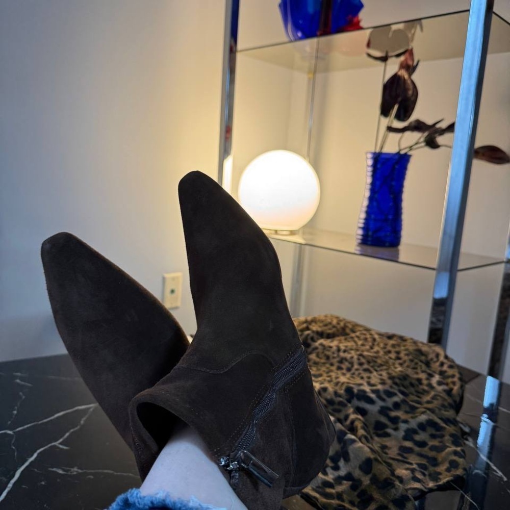 Jason Wu Pointy Toe Block Heel Genuine Leather Brown Suede Ankle Boots Dif sizes - Picture 4 of 15